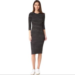 Theory Delissa B Prosecco Striped Midi Dress